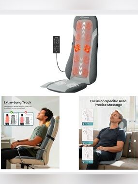 Snailax Shiatsu Back Massager With Heat,Full Back Massager For Pain Relief Deep